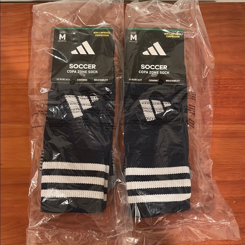 adidas Men's Navy and White Soccer Copa Zone Socks